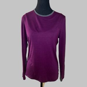 Kit and Ace Merino Two-tone Sweater.  Purple and Grey. Size M.